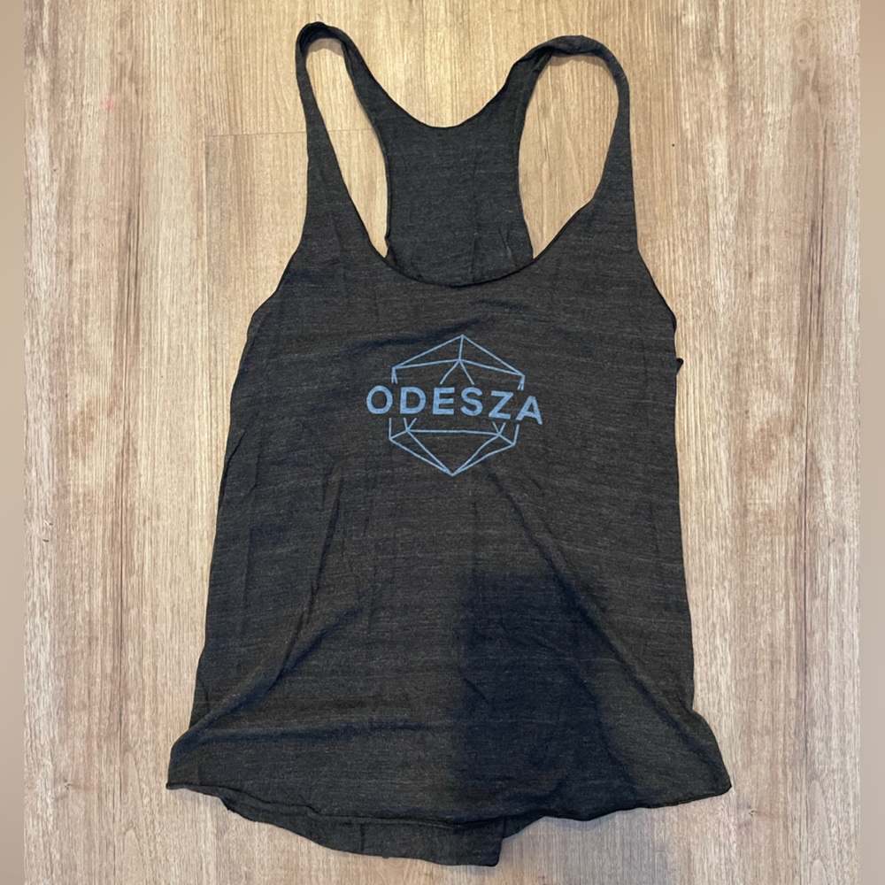 Large Odesza Women’s Racerback Tank-Dark Grey-EUC